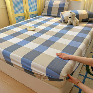 ใหม่ผ้าปูที่นอนพร้อมแถบยางยืดผ้าคลุมที่นอนกันลื่นสำหรับเตียงเดี่ยวคู่ควีนคิงเตียงปรับผ้าปูที่นอนธรรมดา
