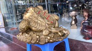 Tượng Cóc 3 Chân Cỡ Đại Bằng Đồng Cao 24cm Rộng 36cm Nặng 7kg