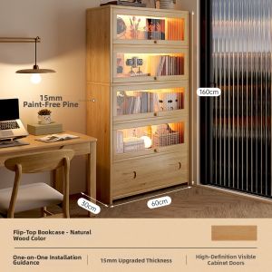 ZHUOHE | Acrylic Display Wooden Bookcase with Door