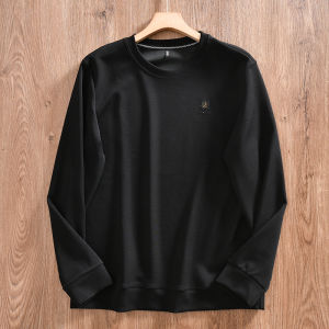 Luxury ~ Gao Ding Air Cotton! Autumn New Mens Soft and Comfortable Solid All-Match round Neck Long sleeve Hoodie