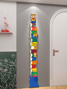 Childrens Small Room Decoration Cartoon Animal Height Measurement Sticker 3D Baby Growth Chart Wall Decal Rainbow Wall