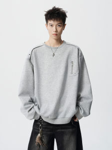 WUKONGYOUHUO | Spring Retro Heavyweight Round Neck Hoodie