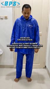 Jas Hujan GMA 6 Backpack Karet Rubber Stelan Baju Celana Mantel Mantol Ujan Raincoat PVC