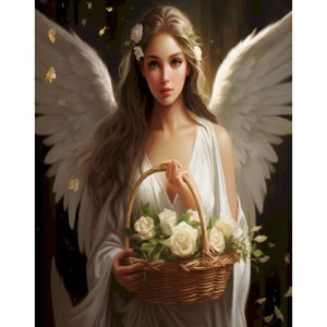 BILIBILI | Acrylic Paint By Numbers Vintage Religious Angel Painting By Numbers on Canvas Coloring By Number for Adults Paint Digital Art