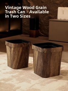 bydoll | Vintage Wooden Style Large Capacity Trash Can