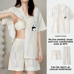MiiOW | Bust Padded Wearable Cotton Sleepwear Set for Women Summer