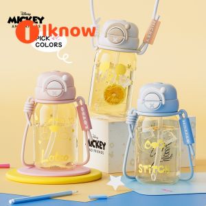 I know Disney Mickey and Friends PPSU Kids Water Bottle - High Capacity Dual Drinking Modes Unbreakable Plastic Straw Cup for Summer