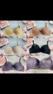 เสื้อในแฟชั่น มีโครง ลายตัวอักษรภาษาอังกฤษ LUCKY ฟองน้ำรูปมือ 2 ตะขอ