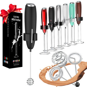 3-Speed Milk Frother Electric Foamer Rechargeable Powerful Coffee Frother Mixer with 3 Whisks Electric Handheld Whisk Foam Maker for Coffee Lattes Cappuccino Matcha Creamer