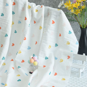 ผ้าฝ้ายลายการ์ตูนสองชั้น Pure Cotton A-Class สำหรับผ้าเช็ดตัวเด็กผ้าคลุมศีรษะผ้าปักลายการ์ตูนสำหรับเด็กและเด็กวัยเตาะแตะ