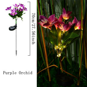 Garden Solar Lawn Lamp LED Simulation Orchid Flower Ground Light Wedding Holiday Party Outdoor Courtyard Patio Fence Decoration