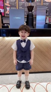 Set bộ gi lê công tử cổ sam 4 chi tiết áo sơ mi phối gi le rời kèm nơ cổ 1 đến 7 tuổi BERNIE 0724B13