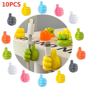 10 ชิ้นการจัดการสายเคเบิลตะขอแขวนผนังทรงสูง สายเดสก์ทอปปลั๊กสาย & สายสายข้อมูลชาร์จ USB