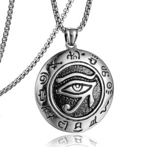 Gothic Ác Mắt Mặt Dây Chuyền Vòng Cổ Nam 3 Màu Retro Thép Không Gỉ Dài 60Cm Choker Hiphop Rock Trang Sức Bạn Trai Tặng