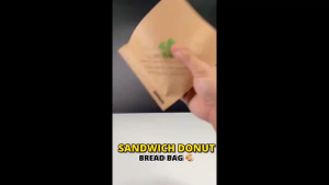 sn.035 50Pc Baking Package Donut Bakery Food Packing Kraft Bag Oilproof Fries Bread Sandwich Paper Bag Wedding Party Sweet Wrapping Bag