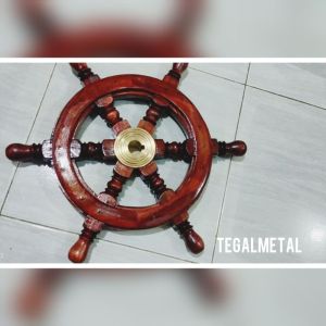 SETIR KEMUDI KAPAL PERAHU 18 Inch (Bahan Kayu Jati)