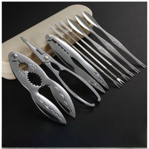 Crab Cracking Tool Seafood Eating Crab Clamp Home Use Crayfish Cracker Eight Piece Set for Eating Crabs And Dungeness Crabs