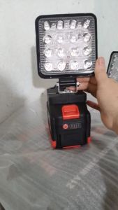 Đèn pin led dùng chân pin makita đèn pha led 16 bóng dùng chân pin thông dụng thiết kế bi cầu rọi xa siêu sáng