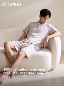 Joomuu | Bộ Đồ Ngủ Cotton Sơ Mi Ngắn Tay Thoáng Khí Mùa Hè