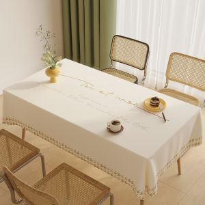 Luxurious Soft Sheepskin Touch Tablecloth Waterproof Oil-resistant Easy-care Rectangular Tea Table Cover Home Textile Dining Tablecloth