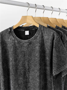 Áo Thun Nam Cotton Nguyên Chất Dáng Rộng Tay Ngắn Phong Cách Mỹ Cổ Tròn Mùa Hè Thường Ngày Thời Trang Giản Dị Chất Lượng Cao