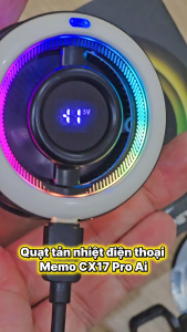 Quạt tản nhiệt điện thoại sò lạnh từ tính Memo CX17 Pro AI RGB Gaming thế hệ mới đóng băng bề mặt