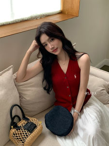 Áo Len Dệt Kim Cổ Chữ V Họa Tiết Lanh Ôm Vừa Vặn Mùa Hè 2025 Áo Khoác Ngoài Thường Ngày Cho Nữ