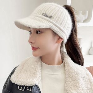 ลำลอง หมวกถักเปล่า เสื้อท่อนบน ผู้หญิง ฤดูใบไม้ร่วง ฤดูหนาว อุ่น สไตล์การวิ่ง ทันสมัย หมวกปีกกว้างทุกคู่เวอร์ชั่นเกาหลี