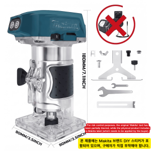 Makita | Makita DRT52Z 18V Brushless Wood Router 30000RPM 6mm 1/4 Inch Collet Cordless Edge Trimmer For Carpentry Cabinet DIY Bare Tool