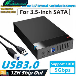 Kebidumei 3.5 inch HDD Case USB 3.0 to SATA III External Hard Drive Reader 10TB Hard Drive Enclosure High Speed Adapter for PC Lapop
