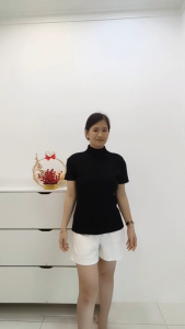 Fellora | Pinkdose FLR102 Atasan Rajut Premium Knit Import Lengan Pendek Short Sleeve High Neck / Pink Dose