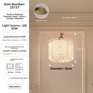 FANCY LAMP CLUB | Corridor Balcony Light Retro Crystal Chandelier