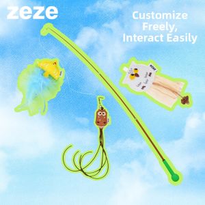 zeze | Interactive Telescopic Cat Toy with Catnip and Plush
