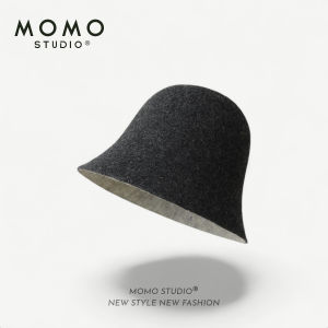 Double-Sided Wearable Woolen Fisherman Hat Elegant Simple Artistic round Top Bowl Hat for Women Vintage Versatile Table Lamp Hat