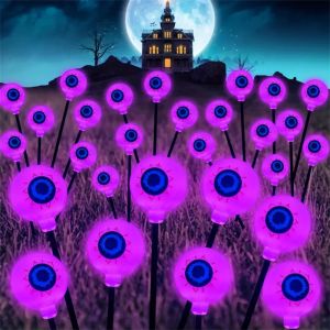 1PC 6LED Halloween Solar Ghost Eye Plug in Light String Used for Autumn Harvest Garden Courtyard Lawn Decoration