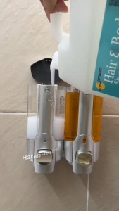 PRADO Malaysia Single Double Head Liquid Soap Dispenser Wall-mounted Bathroom Liquid Container 350ml Bathroom Soap Shampoo Box Sanitizer Dispenser Lotion Liquid Pump 21