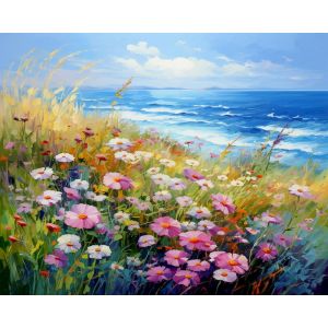 PhotoCustom Modern Painting By Numbers Frame Flowers Road Handmade Picture Drawing Diy Crafts Home Decor Gift For Adults Paint S