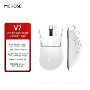 MCHOSE | MCHOSE V7 Wireless Gaming Mouse 59g Ultra-Lightweight PAW3395 Sensor Tri-Mode 2.4G/Bluetooth/Wired for PC Gamer