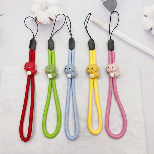 Mobile Phone Lanyard Wrist Strap Short Lanyard Young Adult Heart Keychain U Disk Headset Anti-Lost Strap Cute Dinosaur Pendant