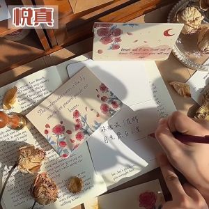 MOONSTRUCK Card Romance Rose Love Letter Envelope Valentine Lover Confess Flower 玫瑰予你信笺套装信封封口贴贺卡圣诞节生日卡片浪漫情书纸 CR230301