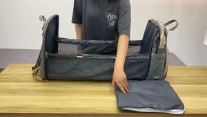 ★COD★ Baru Tas Bayi Multifungsi Tempat tidur lipat Baby diapers bag Perawatan tas Perlengkapan Ransel Backpack Travel Bed Baby Bed Crib