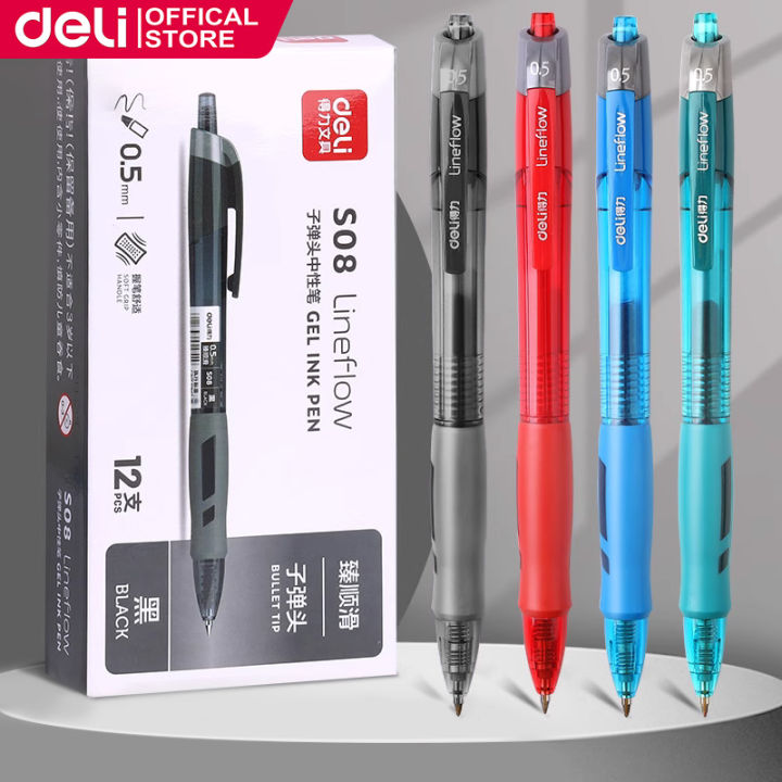 Deli Gel Pen 4 Colors 0.5mm Ballpen Bullet Tipquick Drying Sign Pen S08 ...