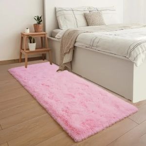 Thảm Lông Dài Mềm Mại Giặt Máy Được Dễ Chăm Sóc Màu Trơn Thảm Trải Sofa Cho Phòng Khách Phòng Ngủ Trang Trí Nhà Cửa Chất Liệu Polypropylene Chống Phai Màu