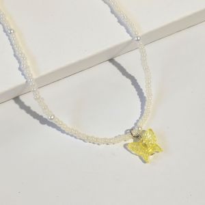 Colorful Glossy Butterfly Beads Choker Necklace Handmade