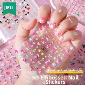 QIFUXING | Elsa Snow Princess 5D Embossed Decorative Nail Stickers