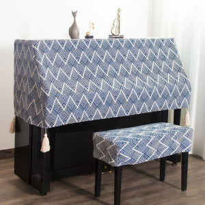 Japanese-Style Waterproof Piano Dustproof Cover High-End Full Cover Cloth Electric Piano Chair Cover Cover Modern Minimalist Piano Cover Half Cover