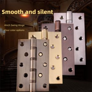stainless steel Mute Hinge Room Door 4 Inch Bearings Hinges 3mm Thick Heavy Doors Strong Load Bearing Gemel Furniture Hardware