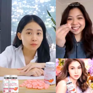 Natural Glutathione Collagen glow gummies - Strawberry Flavor Multi Vitamin Skin Whitening skin Repair Supplement Suitable for Vegetarians Improve enlarged skin pores and eliminate acne scars