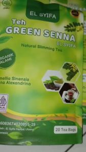 Teh Green Senna Teh Celup Diet Isi 20 Tea Bag - Teh Pencahar Organik - Jati Cina Plus Green Tea Asli