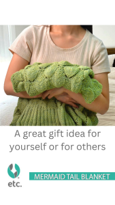 ETC Knitted Mermaid Tail Blanket 90cm x 180cm - color Green FB-2001D